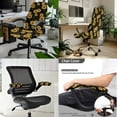 thumbnail image 2 of FKELYI Retro Sunflower Print Office Chair Cover with Armrest Covers 3 Pcs Set Swivel Chair Slipcover Computer Chair Protector for Home Office Decor, Large, 2 of 6