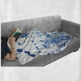 thumbnail image 6 of Abstract Soft Flannel Fleece Throw Blanket, Silhouette of Summer Wildflowers Blooms Grass Garden Foliage Illustration, Cozy Plush for Indoor and Outdoor Use, 60" x 80", Blue White, by Ambesonne, 6 of 6