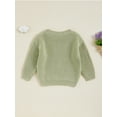 thumbnail image 6 of Toddler Kids Little Boy Girl Knit Sweater 0 3 6 9 12 18 24 Months 2T 3T 4T 5T Causal Solid Color Crew Neck Long Sleeve Pullover Tops for Fall Winter, 6 of 9
