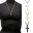 thumbnail image 4 of Cross Necklace, 25 Stainless Steel Mens Cross Pendant Chain Necklace for Men Women Catholic & Christian Religious Jewelry Gift, 4 of 9