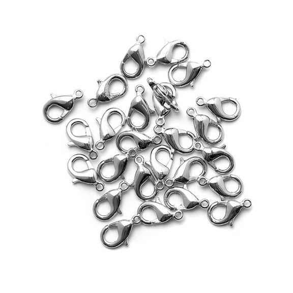 Cousin DIY Silver Metal Lobster Clasp, 33 Piece, AJM66012014