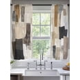 thumbnail image 2 of Modern Black Brown Sheer Curtains 63 Inch Length 2 Panels Set, Abstract Oil Painting Art Voile Window Treatment Rod Pocket Curtains Sheers Drapes for Bedroom/Living Room/Kitchen 52x"63"x2, 2 of 7