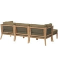 thumbnail image 3 of Lounge Sectional Sofa Set, Brown Natural, Teak Wood, Outdoor Patio Balcony Cafe Bistro Garden Hospitality Restaurant, Modern Contemporary HB34453, 3 of 14