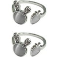 thumbnail image 2 of 2pcs Femmes Doigt Bague Lapin Carotte Doigts Bagues Filles Doigt Bijoux Bague Réglable, 2 of 7