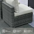 thumbnail image 5 of Ovios 6 Pieces Patio Fire Pit Set Outdoor Wicker Sectional Sofa Conversation Set with Coffee Table,Beige, 5 of 7