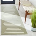 thumbnail image 2 of SAFAVIEH Montauk Amadine Striped Cotton Runner Rug, Light Green/Ivory, 2'3" x 8', 2 of 8
