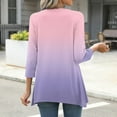 thumbnail image 4 of aidice 3/4 Length Sleeve Womens Tops Casual Round Neck Shirts Loose Comfy Gradient Color Tee Shirts, 4 of 6