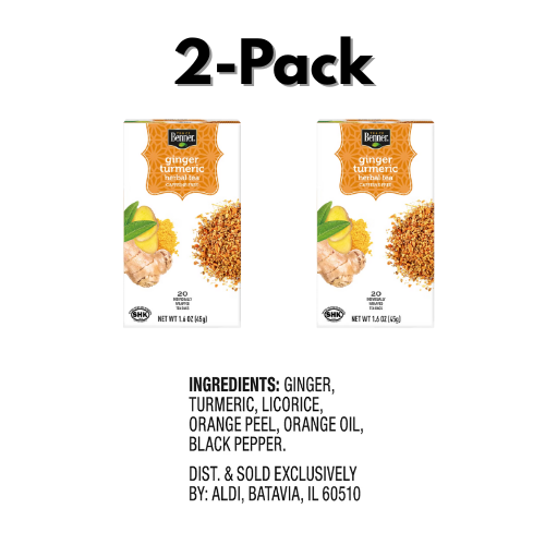 2 PK Benner Ginger Turmeric Herbal Tea Bags - Walmart.com