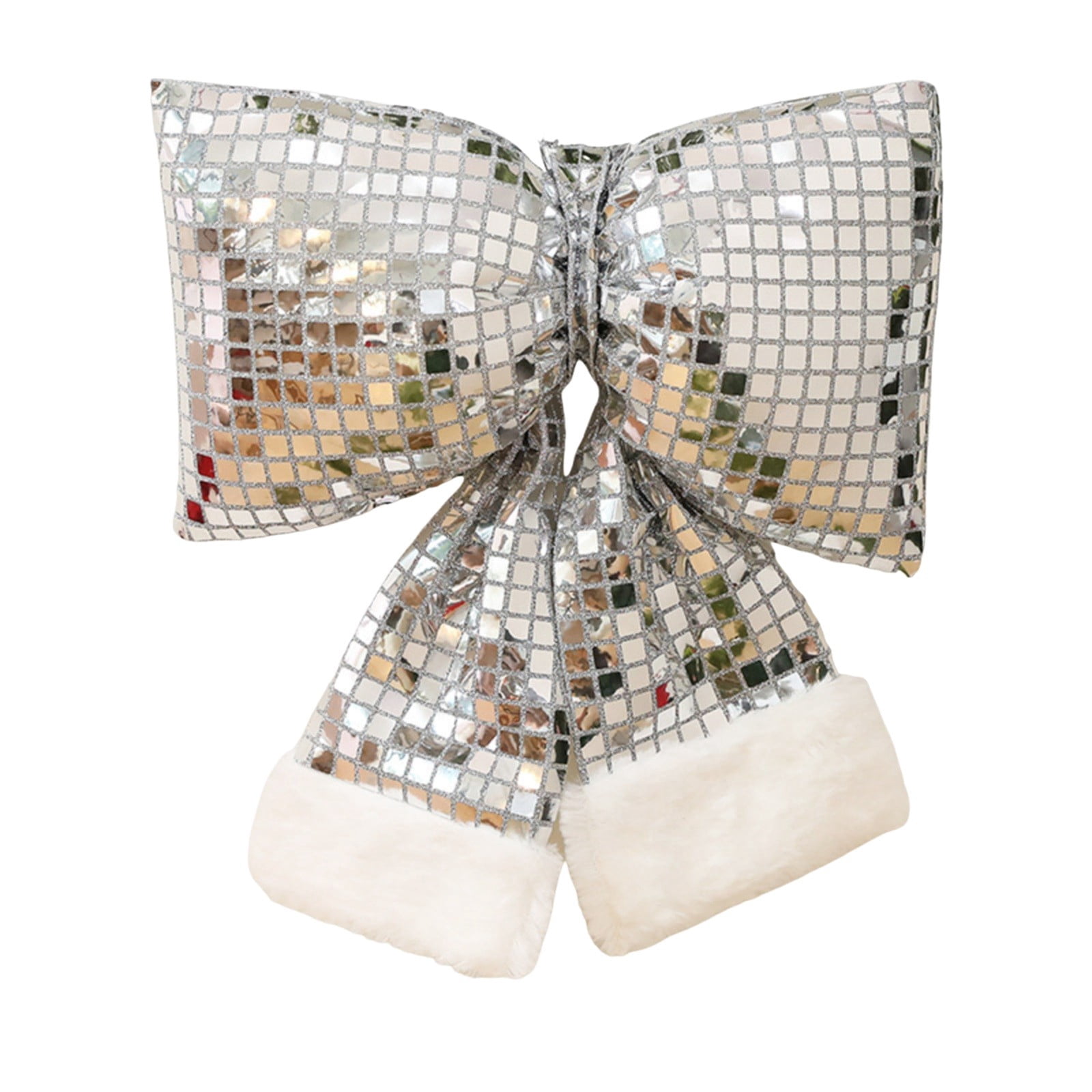 Sequin Bow Christmas Ornament Fabric Window Display Decor for Tree and ...