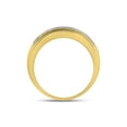 thumbnail image 4 of FB Jewels 14kt Yellow Gold Mens Round Diamond Single Row Textured Wedding Band Ring 1 Cttw, 4 of 4