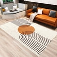 thumbnail image 3 of Mid Century Modern Line Art Minimalist Sun Area Rug, Vintage Boho Ivory Orange Indoor Non-Slip Kids Rugs, Soft Comfortable Durable For Living Room Bedroom Classroom Farmhouse, 3 of 7