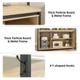 thumbnail image 2 of TROPOW 42" Kitchen Island Storage with Sliding Barn Door, Table Island Kitchen Cabinet with 2 Side Hooks, 3-Tier Shelves, Multi-Functional Dining Storage for Living Room 41.2"x24.6"x72.1", 2 of 8
