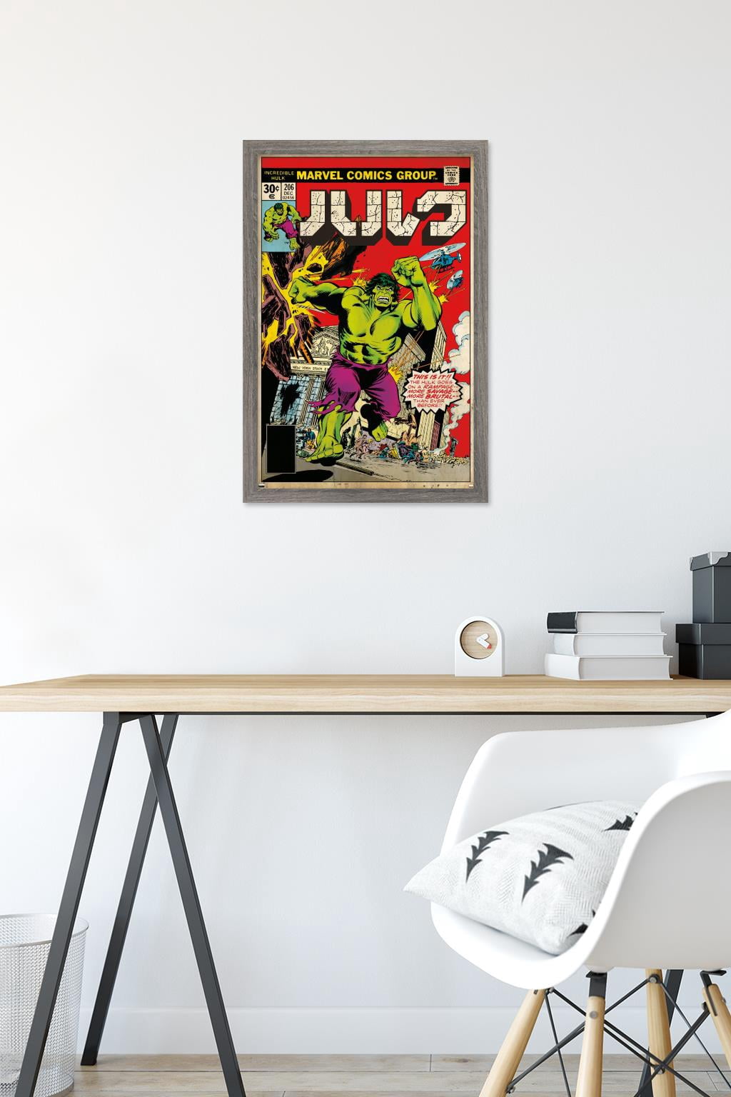 Marvel Katakana - Hulk #206 Wall Poster, 14.725" x 22.375" Framed