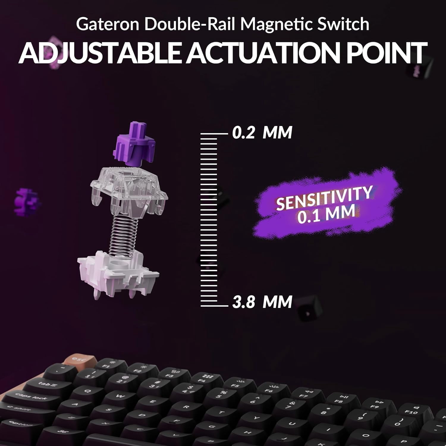 Keychron K4 HE 96% Wireless RGB Magnetic Switch Hall Effect Keyboard, Rapid Trigger, QMK, 2.4G/BT, Black