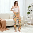 thumbnail image 5 of Dailycode Women's Pajama Pants Wide Leg Lounge Pj Bottoms With Pockets Tower and Flowers, 5 of 7