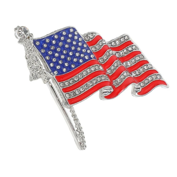 BESTOYARD USA Flag Brooch Decorative Blue 1Pcs