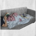 thumbnail image 5 of Dragon Soft Flannel Fleece Throw Blanket, Magic Typography in Cursive with a Pink Cartoon Animal on a Rainbow, Cozy Plush for Indoor and Outdoor Use, 50" x 60", Baby Blue and Multicolor, by Ambesonne, 5 of 5