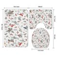 thumbnail image 3 of White Christmas Bird and Pine Pattern Bathroom Rugs Sets 3 Piece,Toilet Cover Set,Absorbent Non Slip Bathroom Mats Sets with U-Shaped Contour Rug Toilet Rug Set, 3 of 5