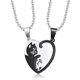 thumbnail image 1 of Collar a juego de rompecabezas, corazón de acero inoxidable chapado en oro, gato/Y, 1 of 5