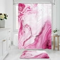 thumbnail image 4 of Pink Marble Bathroom Runner Rug Mat, Modern Abstract Bathroom Shower Floor Mat Washable, Modern Bath Mats for Bathroom Non Slip, Absorbent Carpet Floor Mats for Bathroom Decor, 20" x 32", 4 of 6