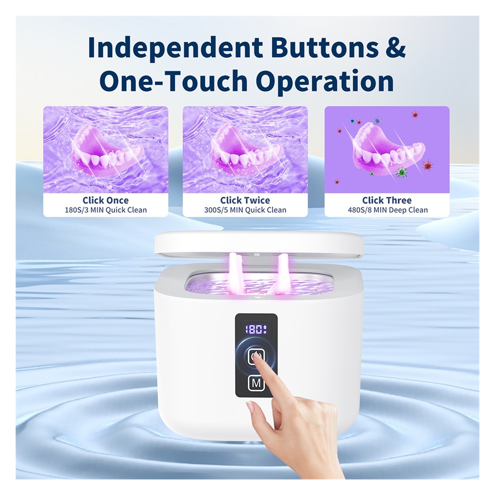 Ultrasonic Jewelry Cleaner Professional Cleaner Kit Portable Clean for Rings Dentures