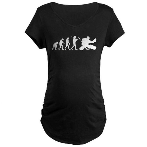 CafePress - The Evolution Of The Hockey Goalie Maternity Dark - Maternity Dark T-Shirt