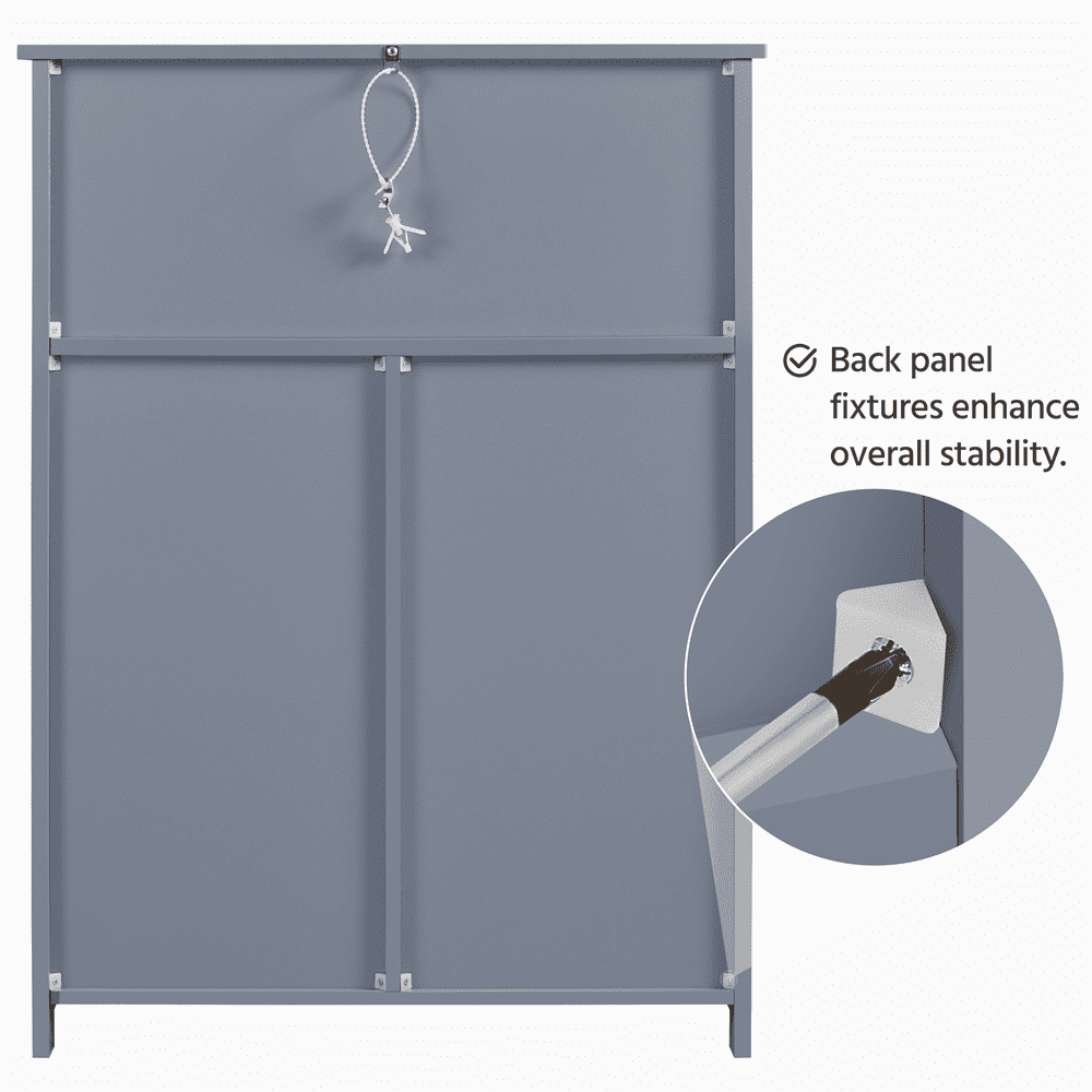 Alden Design 35.5" Height Bathroom Floor Cabinet with 1 Door and 3 Drawers, Gray