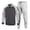 Outfits Sets - Gray, variant on Maqroz Mens Two Piece Tracksuit Matching Sets Colorblock Full Zip Up Jackets Tapered Jogger Sweatpants Casual Athletic Activewear Suits Basic Sweatsuits for Gym Workouts