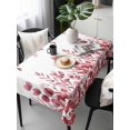 thumbnail image 6 of Pink Red Eucalyptus Leaves Table Cloth, Waterproof Tablecloth for Rectangle Tables, Watercolor Spring Summer Botanical Reusable Washable Fabric Table Cover for Restaurant Kitchen Dining 60"x120", 6 of 9