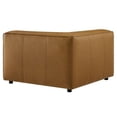 thumbnail image 4 of Maklaine Contemporary Vegan Leather Upholstered Corner Chair in Camel, 4 of 10