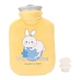 thumbnail image 1 of Bolsa de agua caliente con funda suave, compresa fría y caliente, portátil, gruesa, antidolor, a prueba de fugas, de goma, conejito amarillo, 1 of 14
