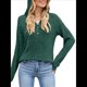 thumbnail image 3 of Camisetas de Larga para Mujer, Sudaderas con Capucha de Moda con Bolsillo de Canguro, Sudaderas de Otoño Verde M, 3 of 8