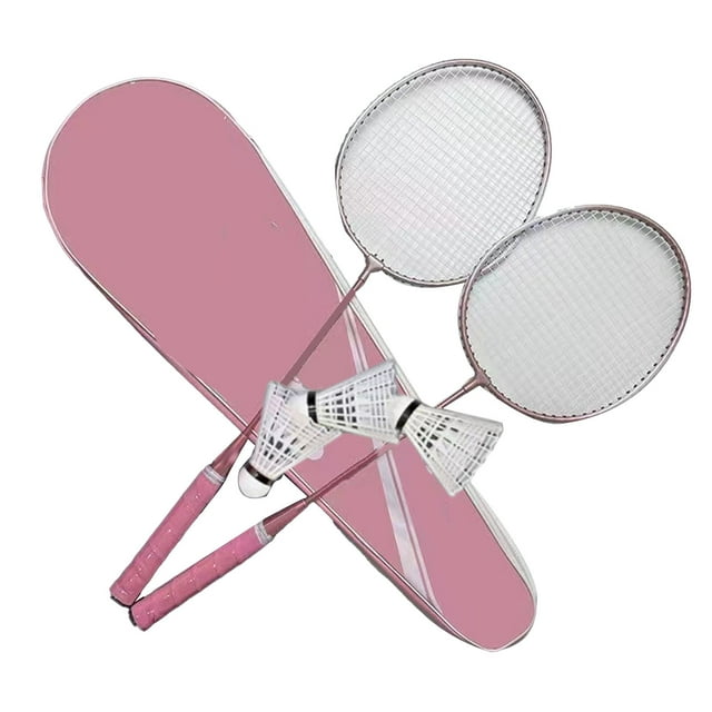 2PCS Lightweight Badminton Rackets Set Metal with Shuttlecocks Carrying Bag for Adults and Teenagers