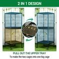thumbnail image 3 of Garvee 55-Inch Double Stackable Bird Cage, Rolling Stand, Large Wrought Iron Aviary with Pull-Out Tray & 4 Access Doors, Open Play Top with Wooden Perches for Parakeets, Canaries, 3 of 8
