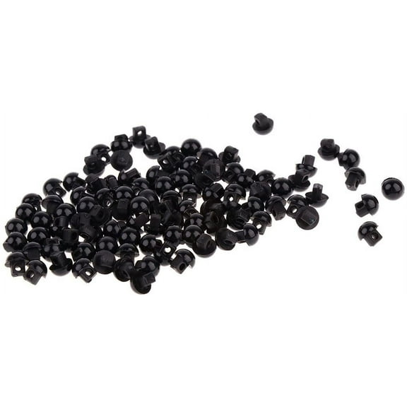 Namzi -a 100 Pieces 6mm Plastic Black Safety Eyes, Half Ball Mushroom Shank Buttons Sewing Buttons DIY Bear Animal Toys Eyes Kids Craft
