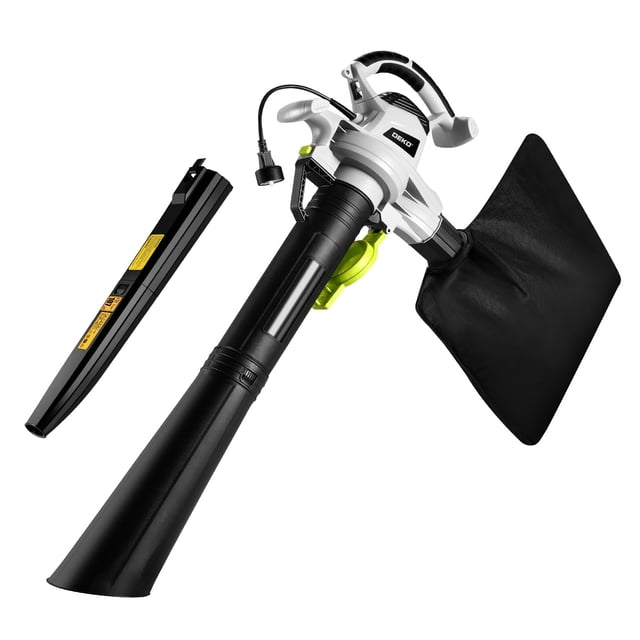 Soplador de hojas DEKOPRO 12A, eléctrico, 3 en 1, con bolsa de 40 litros, 450 CFM