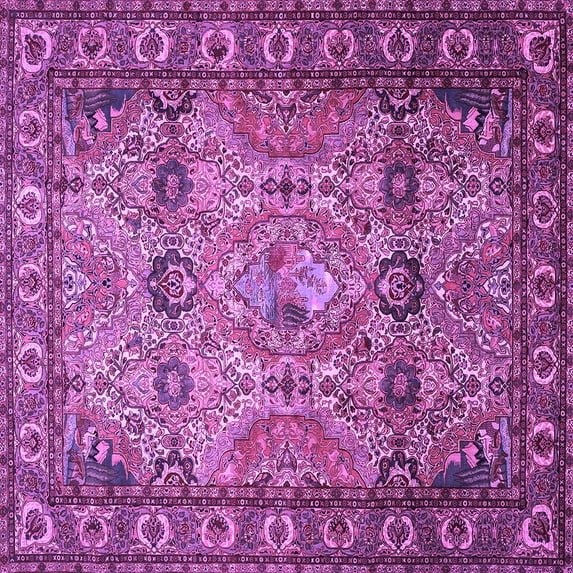 Ahgly Company Indoor Square Persian Purple Traditional Area Rugs, 3' Square
