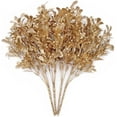 thumbnail image 7 of Morttic Artificial Plants Golden Flowers, for Christmas Plastic Fake Plant Bush Grass Decoration Fern Bushes Faux Shrubs Greenery Indoor Outside Planter Leaves Filler Festival Home Garden Decor -2Pack, 7 of 7
