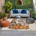 thumbnail image 2 of Orange Gnomes Fall Outdoor Rug for Patio/Deck/Porch, Non-Slip Large Area Rug 5 x 8 Ft, Pumpkins Thanksgiving Leaves Floral Rustic Indoor Outdoor Rugs Washable Area Rugs, Camping Rug Carpet Runner, 2 of 8