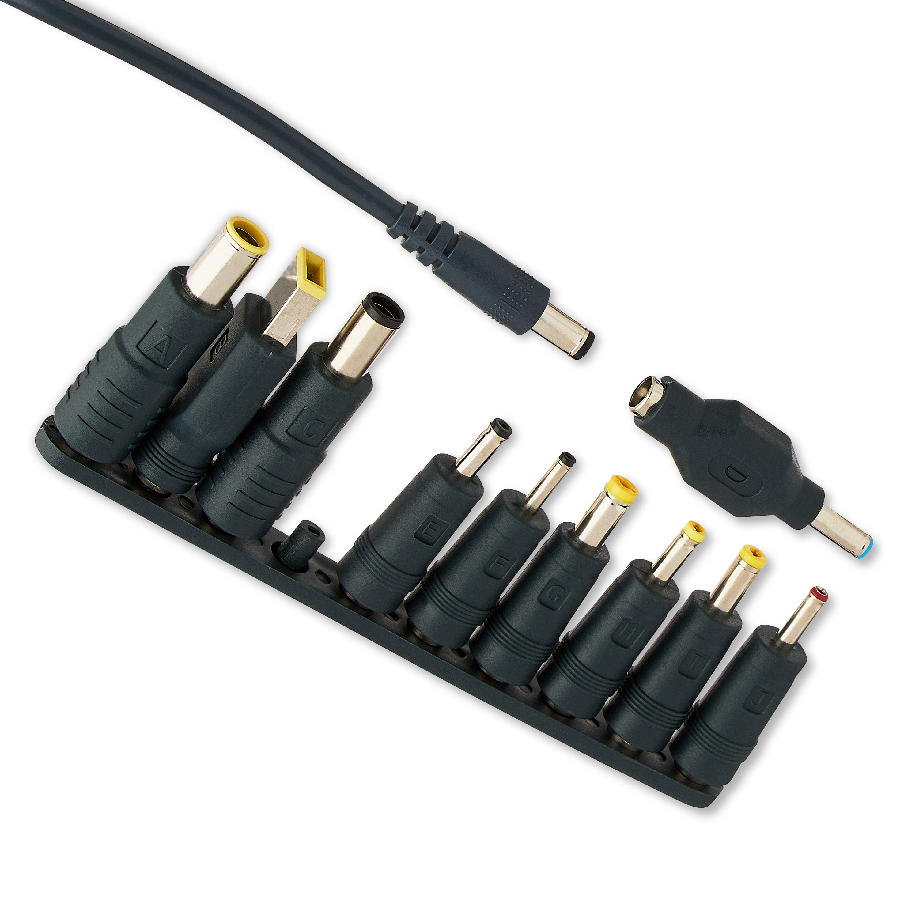 onn Cargador para laptop de 65W con 10 puntas intercambiables, cable de alimentación de 10 pies, para HP, Dell, Lenovo, gris 4