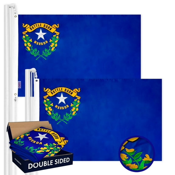 Nevada NV State Flag 3x5FT 2-Pack Double-sided Embroidered Polyester By G128
