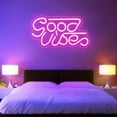 thumbnail image 4 of Good Vibes Neon Sign, LED Neon Signs for Wall Decor, Neon Lights Powered by USB for Bedroom, Party, Bar, Wedding Decor, 4 of 7
