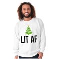 thumbnail image 5 of Festive Holiday Christmas Tree Lit AF Sweatshirt for Men or Women Brisco Brands S, 5 of 6