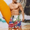 thumbnail image 2 of Yuyamidu Hibiscus Floral Men's Swim Trunks Quick Dry Fabric Board Shorts with Pockets Suitable for Active Water Sports and Surfing Man XL, 2 of 8