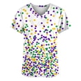 thumbnail image 4 of Cxenplz Valentine Scrub Tops Women V-Neck Short Sleeve Holiday Themed Heart Scrubs, 4 of 5