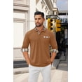 thumbnail image 2 of COOFANDY Men's Classic Fit Casual Long Sleeve Plaid Collar Polo Shirt, 2 of 5