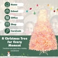 thumbnail image 6 of Costway 7 FT Artificial Christmas Tree with 350 Warm White LED Lights, 8 Lighting Modes & Folding Metal Stand White & Pink, 6 of 10