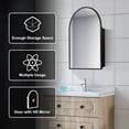 thumbnail image 4 of MAYEERTY 36"x24" Iron Rounded Arch Medicine Cabinet with Mirror for Bathroom , Black, 4 of 7