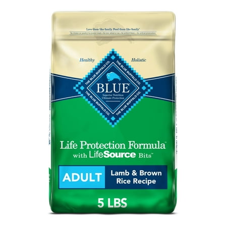Blue Buffalo Life Protection Formula Lamb and Brown Rice Dry Dog Food for Adult Dogs, Whole Grain, 5 lb. Bag