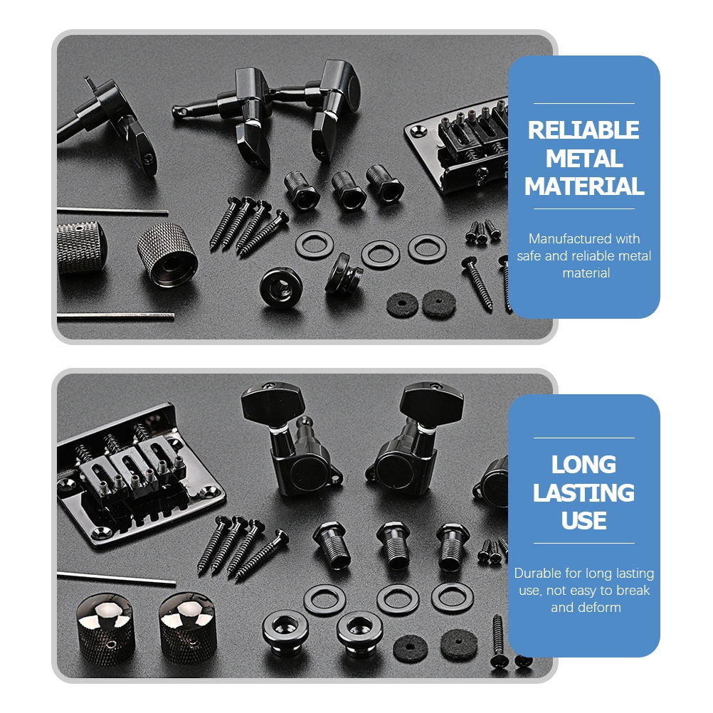 OUNONA 1Set Guitar Luthier Accessory Kit for 3 String Guitars with Metal Control Knob and Strap Locks